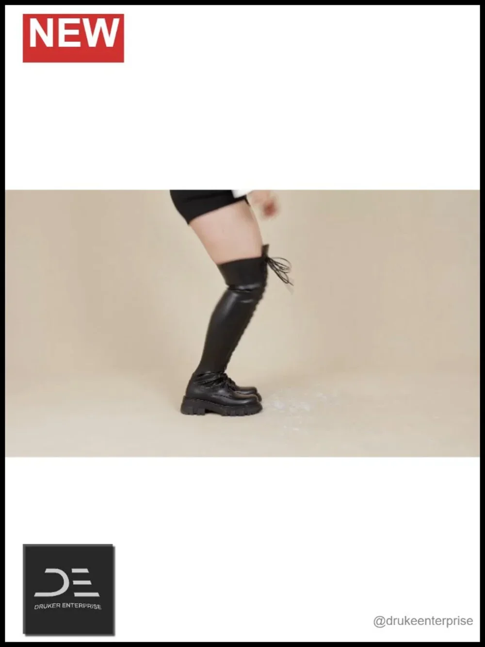 PU Leather Thigh High Boots Women Over Knee Block Heel Side Zip Stretch